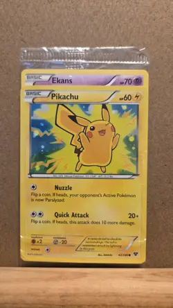 Pokemon Card Pikachu XY 42/146 Holo Movie Promo Factory Sealed Bonus Ekans Card - Image 1