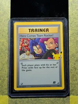 077 - Original Owner Here Comes Team Rocket 15/82 25th Celebrations Pokemon Card - Image 3