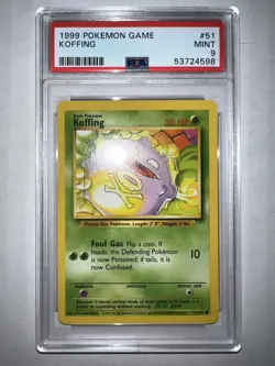 Pokemon 1999 Base set Koffing card *MINT PSA 9* - Image 1