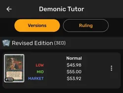 Demonic Tutor Magic MTG Revised 3rd Edition - Image 4