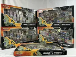 Pokemon TCG LUCARIO V & TYRANITAR V - Heavy Hitters Premium Collection Box - Image 1