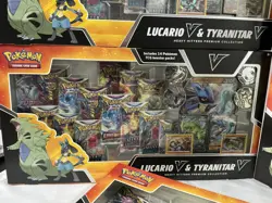 Pokemon TCG LUCARIO V & TYRANITAR V - Heavy Hitters Premium Collection Box - Image 3