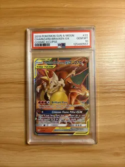 2019 Pokemon Sun & Moon Charizard Braixen GX Cosmic Eclipse #22/236 PSA 10 - Image 1