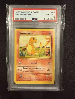 Pokemon TCG Charmander Base Set 46/102 PSA 6 Regular 1999 English - Image 1