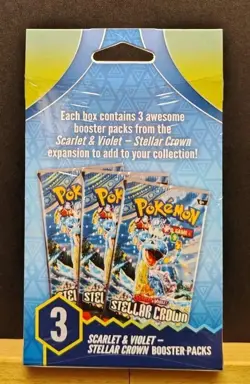 Pokemon TCG Scarlet And Violet Stellar Crown Booster Pack Of 3 ** NEW ** - Image 2