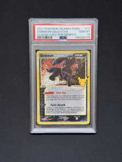 *NEW CERT* 2021 POKEMON CELEBRATIONS CLASSIC COLL #17 UMBREON GOLD STAR PSA 10 - Image 1
