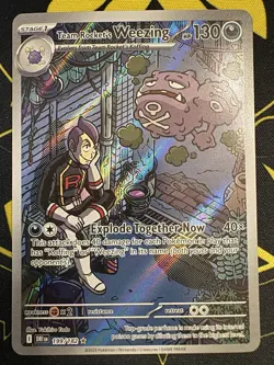 Team Rocket's Weezing - 199/182 Illustration Rare Destined Rivals Pokemon - NM - Image 1