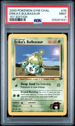 2000 POKEMON GYM CHALLENGE 1ST EDITION #39 ERIKA'S BULBASAUR PSA 9 - Image 1