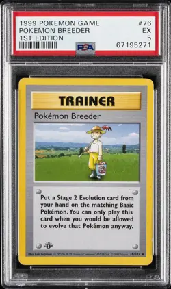 1999 POKEMON BASE SET 1ST EDITION #76 POKEMON BREEDER PSA 5 - Image 1