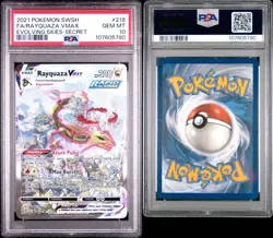 PSA 10 Rayquaza VMAX 218/203 Evolving Skies Alternate Art Secret Rare POKEMON - Image 2