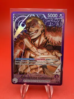 One Piece The Azure Sea’s Seven OP14-060 Donquixote Doflamingo Alt Art Leader - Image 1