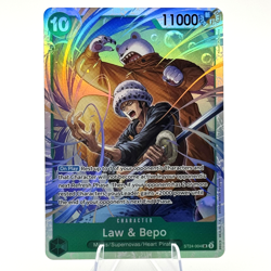 One Piece Law & Bepo GREEN #ST24-004 Super Rare Foil TCG - Image 1