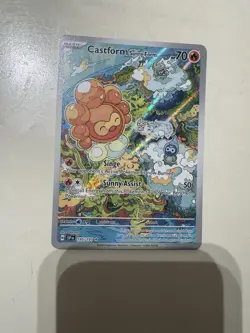 Pokemon TCG Castform Sunny Form IR Holo Card Surging Sparks 195/191 - Image 1