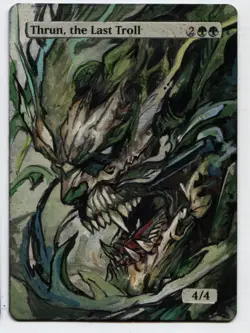 Thrun, the Last Troll Altered Art Mtg Hand Painted Card Commander - Image 1