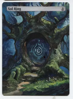 Sol Ring Altered Art Mtg Hand Painted Card Commander - Image 1