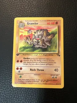 * Graveler 37/62 - 1ST EDITION - Fossil Set - VINTAGE WOTC Pokemon Card - LP - Image 1