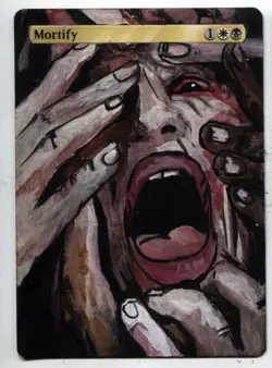 Mortify Altered Art Mtg Hand Painted Card Commander - Image 1