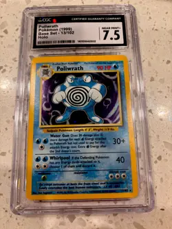 1999 Pokemon Poliwrath Base Set Holo Card #13/102 CGC 7.5 NM+ Vintage - Image 2