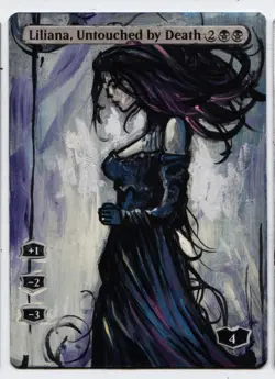Liliana, Untouched by Death Altered Art Mtg Hand Painted Card Commander - Image 1