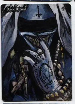 Dark Ritual Altered Art Mtg Hand Painted Card Commander - Image 1