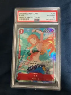 PSA10 One Piece Card Game Nami OP01-016 Romance Dawn R Alt Art Japanese - Image 1