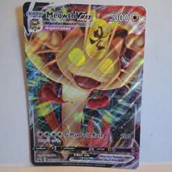 Pokemon TCG: Meowth VMAX - SWSH005 - Jumbo Card - Black Star Promo DMG BACK - Image 1