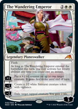 LP MTG The Wandering Emperor Light Play Kamigawa: Neon Dynasty - Image 1