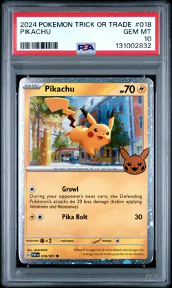 2024 Pokemon Trick or Trade Pikachu #018 PSA 10 Gem Mint - Image 1