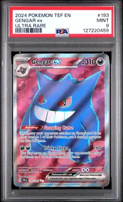 2024 Pokemon Tef En-Temporal Forces #193 Gengar Ex Ultra Rare PSA 9 - Image 1