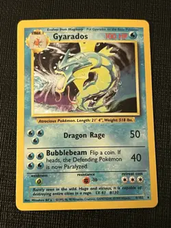 Pokemon Base Set Gyarados Holo - Lightly Played LP - Original Vintage 6/102 WOTC - Image 1