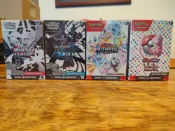 4 Pokemon Boxes. White Flare, Black Bolt, 151, Prismatic Evolutions. Brand New. - Image 1