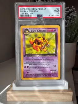 Pokemon 2000 1st Edition Team Rocket Dark Kadabra #39 PSA 9 - Image 1