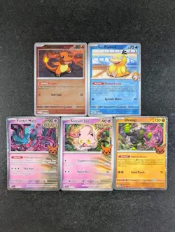 2025 Pokemon Assorted Uncommon + Holo Lots Of 5 CHARMANDER/MISTY'S PSYDUCK - Image 1