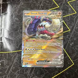 Pokemon Great Tusk ex 053/091 Paldean Fates Scarlet & Violet Double Rare - Image 1
