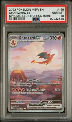 2023 POKEMON MEW EN-151 SPECIAL ILLUSTRATION RARE #199 CHARIZARD EX PSA 10 - Image 1