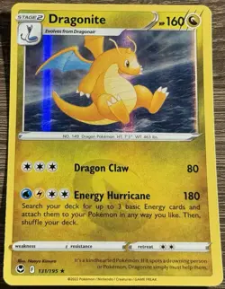 Holo Dragonite 131/195 Holo Rare Silver Tempest Pokemon TCG LP/M (L) - Image 1