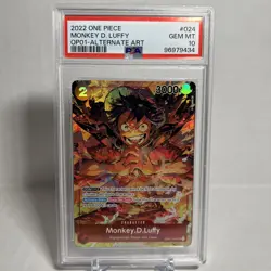 ONE PIECE OP01 MONKEY D. LUFFY ALT ART 024 PSA 10 - ENGLISH - ROMANCE DAWN - Image 1