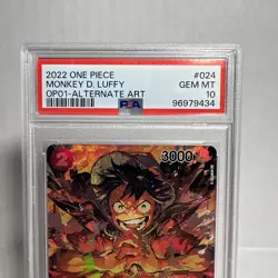 ONE PIECE OP01 MONKEY D. LUFFY ALT ART 024 PSA 10 - ENGLISH - ROMANCE DAWN - Image 2