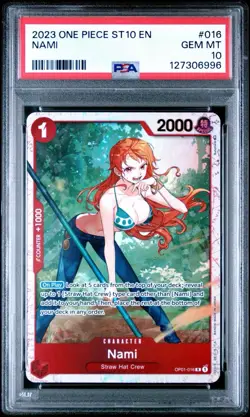 Nami OP01-016 Alternate Art PSA 10 Gem Mint One Piece ST-10 English Promo - Image 1