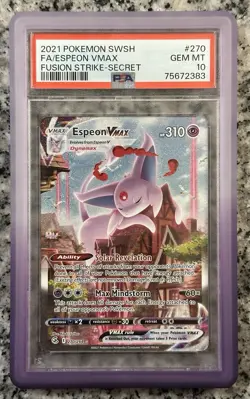Pokemon Espeon VMAX Alternate Art Secret Fusion Strike Card 270/264 PSA 10 - Image 1