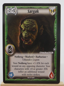 WARLORD Saga of the Storm CCG Nothrog Barbarian Character Card - SARGOK 261/369 - Image 1