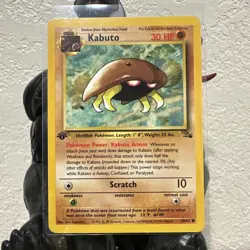 Pokemon TCG Kabuto Fossil 1st Edition Common Card 50/62 - Image 1