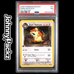 Pokemon TCG - PSA 7 Dark Raticate 51/82 - 1st Edition Card - 2000 Team Rocket - Image 1