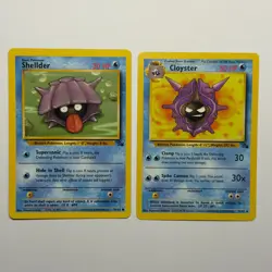 Pokemon TCG Shellder Cloyster 2-Card Evolution Lot WOTC Vintage 1999 - Image 1