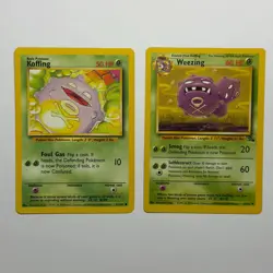 Pokemon TCG Koffing Weezing 2-Card Evolution Lot WOTC Vintage 1999 - Image 1