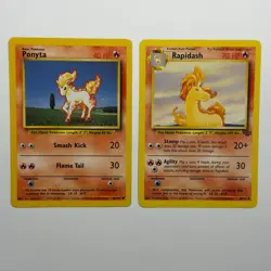 Pokemon TCG Ponyta Rapidash 2-Card Evolution Lot WOTC Vintage 1999 - Image 1