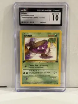 Grimer 1st Edition Team Rocket 57/82 CGC 10 GEM MINT WOTC 2000 Pokemon TCG - Image 1