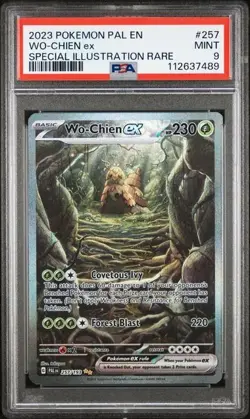 PSA 9 Mint Wo-Chien ex 257 Special Illustration Rare - Pokemon PAL SV02 - Image 1