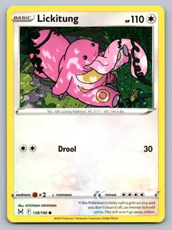 Pokemon TCG SWSH11: Lost Origin Lickitung 138/196 - Image 1