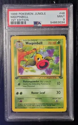 Pokemon - Weepinbell 1st Edition - Jungle Set - #48/64 - PSA 9 - Image 1